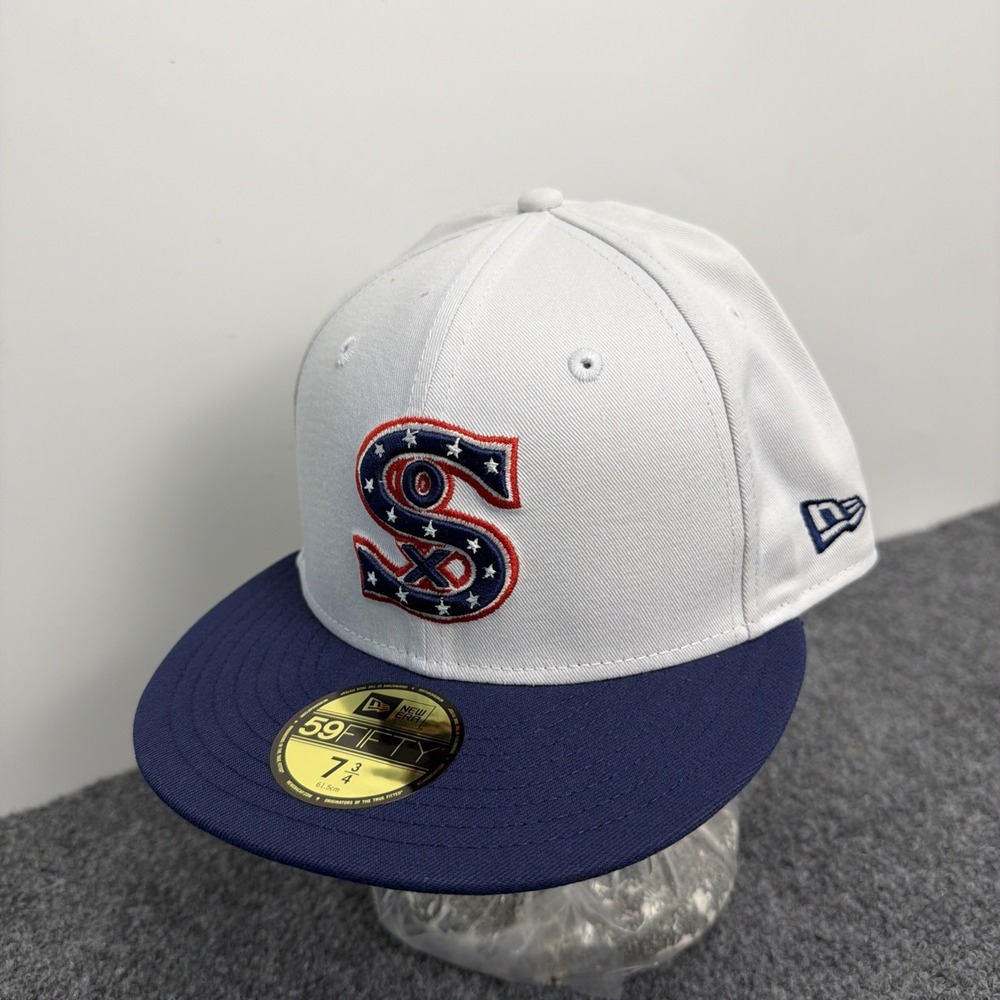 NEW Mens New Era White Sox White 7‎ 3/4 Fitted 59FIFTY Authentic Cap Hat NWT